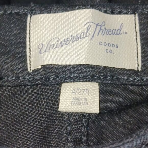Universal Thread Jeans Black Denim Slim Straight Stretch Womens Size 4 - Picture 6 of 8